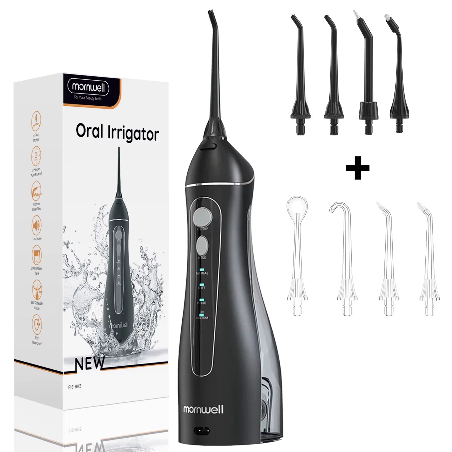 Revolutionize Your Oral Care with the F18 Portable Cordless Water Flosser - 3 Cleaning Modes, Waterproof Design, and 4 Nozzles for Ultimate Gum Health