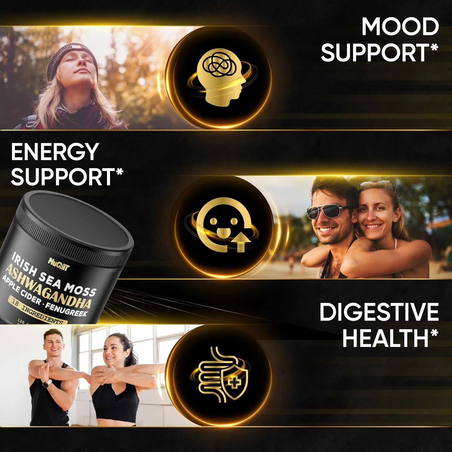 Revitalize Your Wellness with Ashwagandha Capsules - Featuring Irish Sea Moss, Apple Cider Vinegar & More - 120 Vegan Capsules for Optimal Health