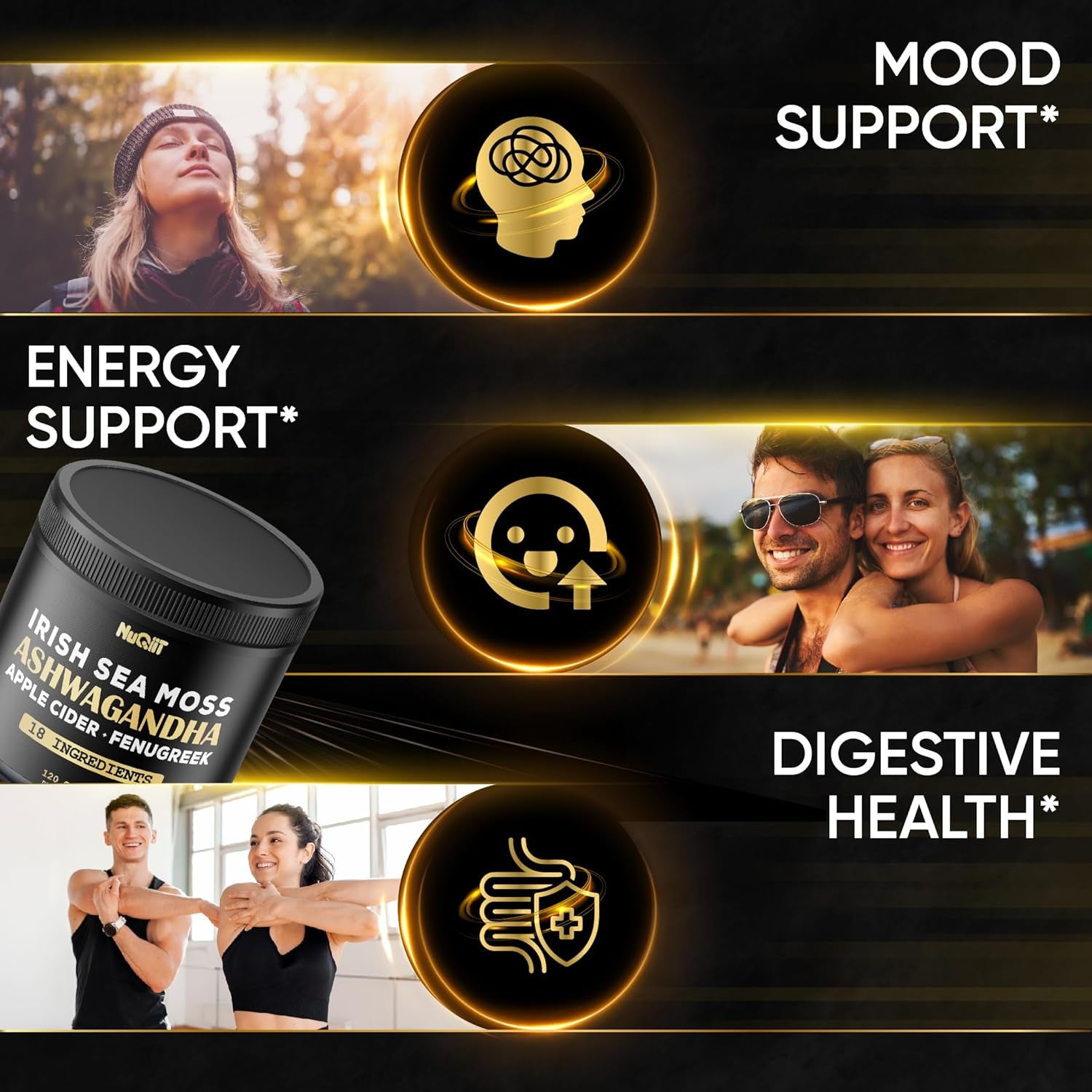 Revitalize Your Wellness with Ashwagandha Capsules - Featuring Irish Sea Moss, Apple Cider Vinegar & More - 120 Vegan Capsules for Optimal Health