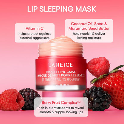 LANEIGE Icons to Go Set: Cream Skin, Water Bank Cream, Lip Sleeping Mask, Water Sleeping Mask, Travel Size, Full Size, Hydrate, Barrier-Boosting