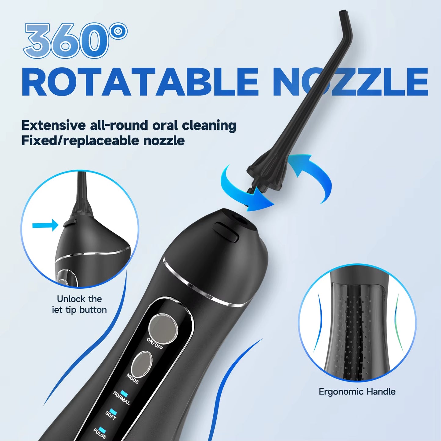 Revolutionize Your Oral Care with the F18 Portable Cordless Water Flosser - 3 Cleaning Modes, Waterproof Design, and 4 Nozzles for Ultimate Gum Health