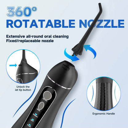 Revolutionize Your Oral Care with the F18 Portable Cordless Water Flosser - 3 Cleaning Modes, Waterproof Design, and 4 Nozzles for Ultimate Gum Health