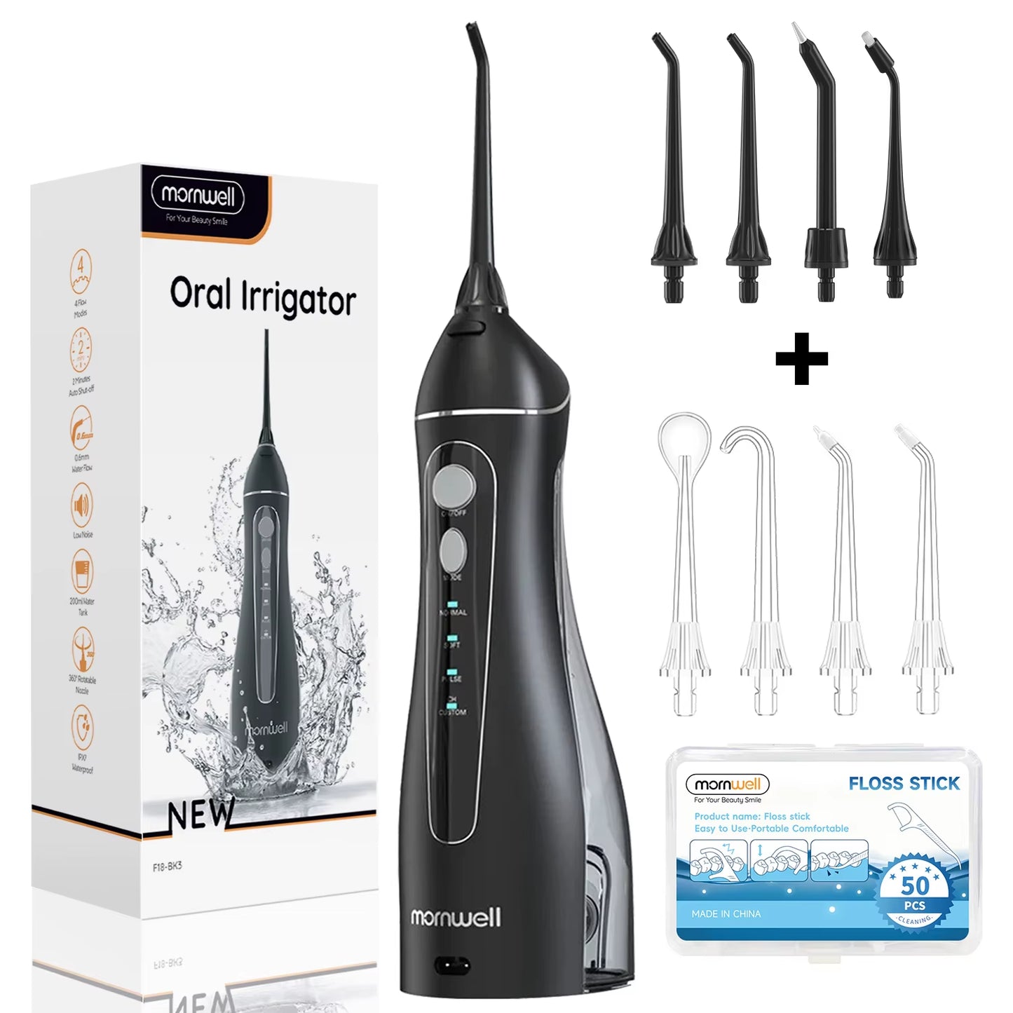 Revolutionize Your Oral Care with the F18 Portable Cordless Water Flosser - 3 Cleaning Modes, Waterproof Design, and 4 Nozzles for Ultimate Gum Health