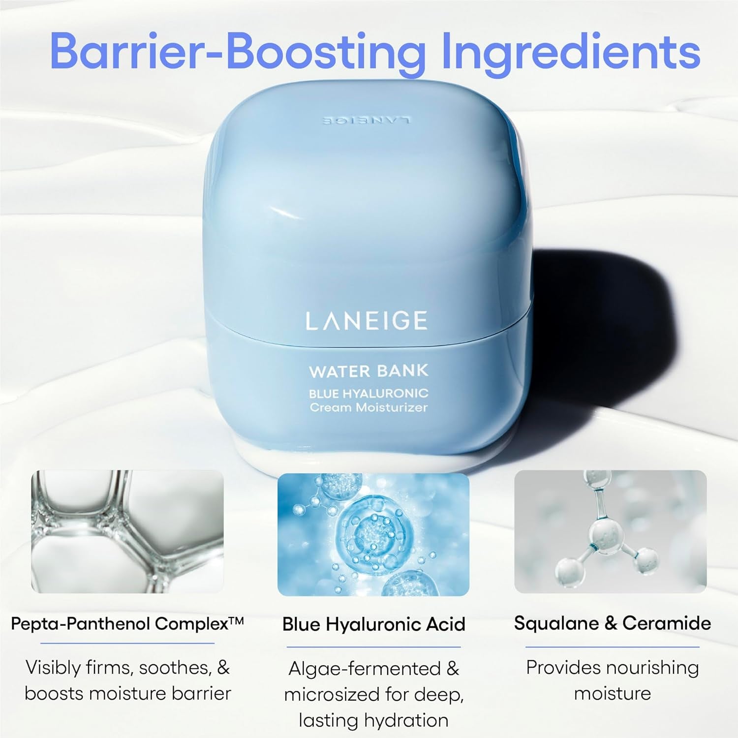 LANEIGE Icons to Go Set: Cream Skin, Water Bank Cream, Lip Sleeping Mask, Water Sleeping Mask, Travel Size, Full Size, Hydrate, Barrier-Boosting