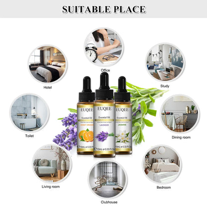 Experience Pure Bliss with 10ml Natural Plant Essential Oils – Lavender, Jasmine, Eucalyptus, and Vanilla for Diffusers and Humidifiers