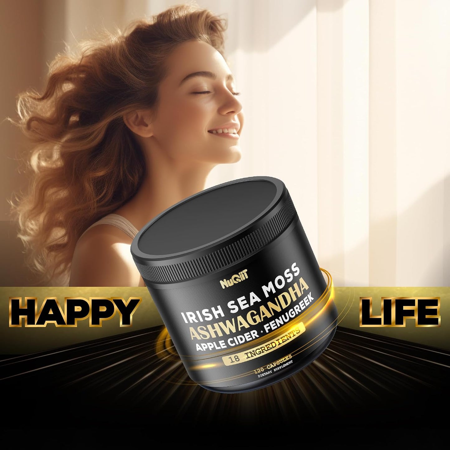 Revitalize Your Wellness with Ashwagandha Capsules - Featuring Irish Sea Moss, Apple Cider Vinegar & More - 120 Vegan Capsules for Optimal Health